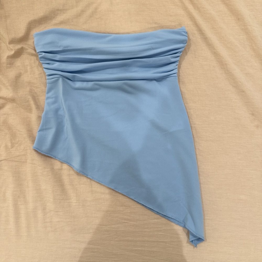 Urban Outfitters Blue Asymmetrical Tube Top